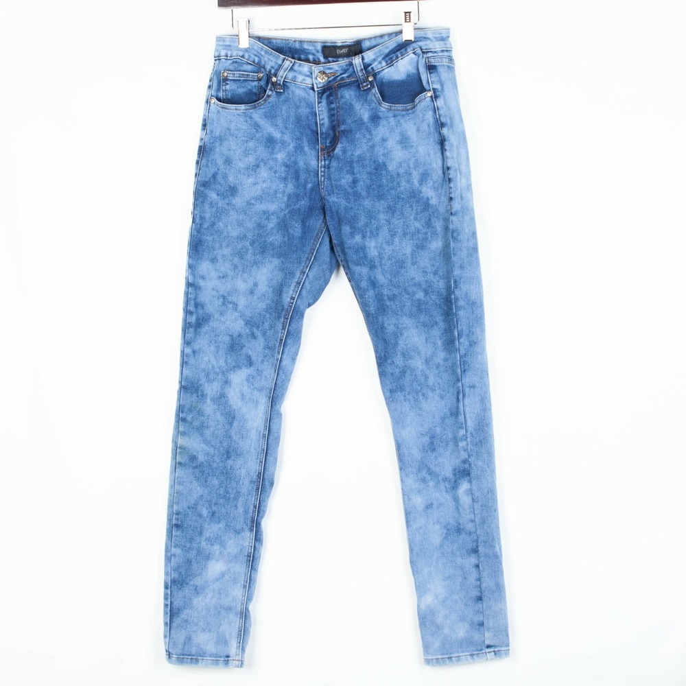 UWD Womens Mid Rise Skinny Denim Jeans Size 16 Acid Wash Stretch Casual Normcore